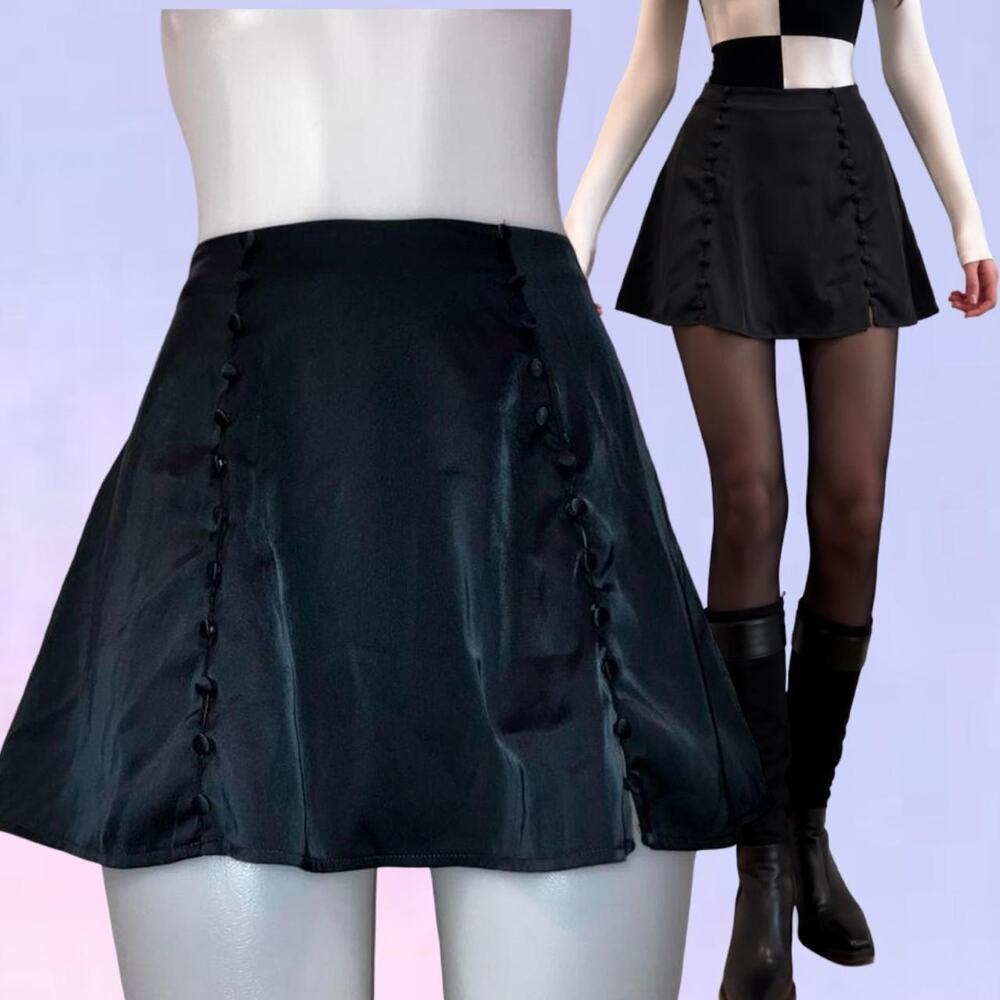 Urban outfitters satin button mini skirt